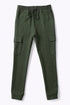 Cargo sweatpants in cotton and viscose cashmere with side pockets